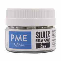 PME Sugar Pearls, Edible sprinkle, Silver, Universal, Pearls, Sugar, Sugar, Starch (WHEAT/corn), Glucose Syrup,Colour: (Silve ...