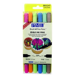 PME Brush & Fine Pen Set 8 g Ink Blue, Brown, Green, Orange, Pink Artificial food coloring