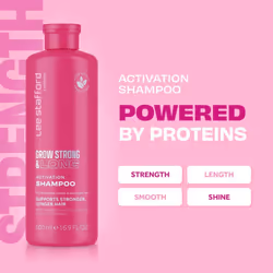 Lee Stafford Grow Strong & Long Hair Regrowth Volume Shampoo for Women & Men | Hair Lengthening Products Anti Hair Loss & Thinning | 500 ML | Sulphate