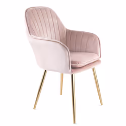 Genesis Muse Accent Chair Velvet Bedroom Living Dining - Silver Pink