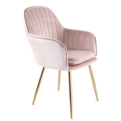 Genesis Muse Accent Chair Velvet Bedroom Living Dining - Silver Pink