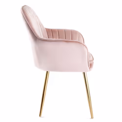 Genesis Muse Accent Chair Velvet Bedroom Living Dining - Silver Pink