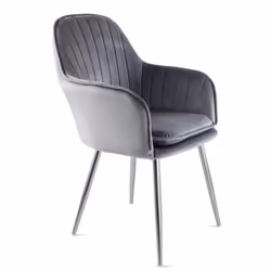 Genesis Muse Accent Dining Chairs Velvet Fabric - Set of 2 - Grey