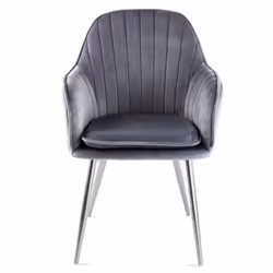 Genesis Muse Accent Dining Chairs Velvet Fabric - Set of 2 - Grey