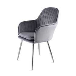 Genesis Muse Accent Chair Velvet Bedroom Living Dining -Â Grey