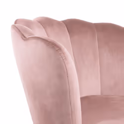 Genesis Flora Accent Chair with Petal Back Scallop Armchair in Velvet - Silver Pink