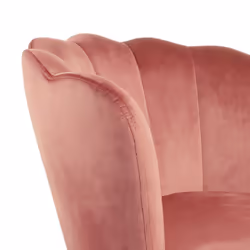 Genesis Flora Accent Chair with Petal Back Scallop Armchair in Velvet - Dusty Pink
