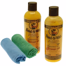 Howard FW0016 Feed-N-Wax Wood Polish & Conditioner Natural Wax and Oils to Feed and Polish Wood Surfaces and Furniture (2 x 4 ...