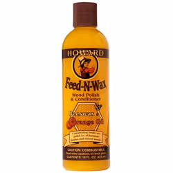 Howard FW0016 Feed-N-Wax Wood Polish & Conditioner Natural Wax and Oils to Feed and Polish Wood Surfaces and Furniture (2 x 473ml & 2 cloths)