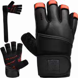 Weight Lifting Gloves Gym Workout, Maya Hide Leather, 50CM Long Wrist Support, Full Palm Protection, Powerlifting Strength Tr ...
