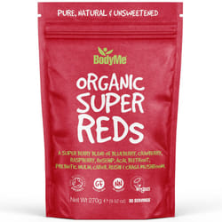 Organic Vegan Reds Powder | 270g | Super Reds Blend | with Blueberry Cranberry Raspberry Rosehip Acai Beetroot Prebiotic
