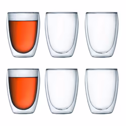 Bodum 4559-10-12 PAVINA Double Walled Thermo Glasses, 0.35 L, 12 oz, Set of 6 - Transparent