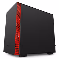 NZXT H210i Matte Black Red, Mini Tower, PC, Black, Red, Mini-ITX, SGCC, Tempered glass, Multi