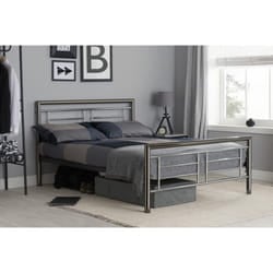 Birlea Montana Chrome & Black Nickel 135cm 4FT6 Double Metal Bed Frame Bedstead