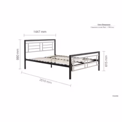 Birlea Montana Chrome & Black Nickel 135cm 4FT6 Double Metal Bed Frame Bedstead - Additional view 9