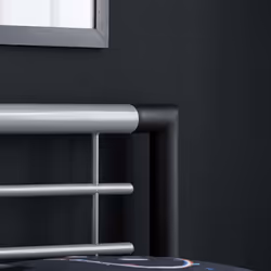 Faro 90cm 3FT Single Black & Silver Metal Bed Frame Bedstead Modern