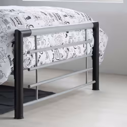 Faro 90cm 3FT Single Black & Silver Metal Bed Frame Bedstead Modern
