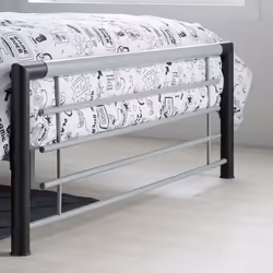 Faro 135cm 4FT6 Double Black & Silver Metal Bed Frame Bedstead Modern