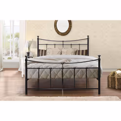 Emily 135cm 4FT6 Double black metal Bed Frame Bedstead decorative finials