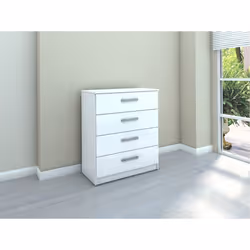 Birlea Lynx 4-Drawer High-Gloss Chest, White