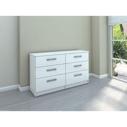 Birlea Lynx White Gloss 6 Drawer Chest