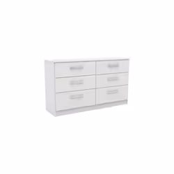 Birlea Lynx White Gloss 6 Drawer Chest