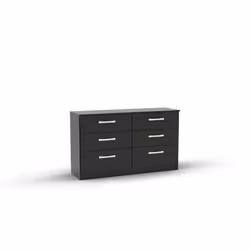 Birlea Lynx Black Gloss 6 Drawer Chest