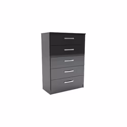 Birlea Lynx Black Gloss 5 Drawer Chest