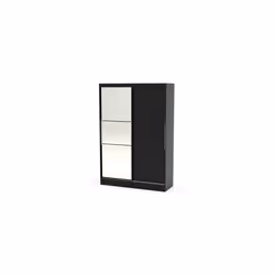 Larz 2 Door Sliding Wardrobe With Mirror-Black