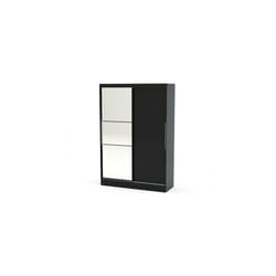 Larz 2 Door Sliding Wardrobe With Mirror-Black