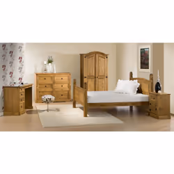 Corona Mexican Solid Pine High Foot End 135cm Bedstead Double bed Frame