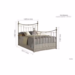 Bronte Metal Bed - Sprung Slatted Base - Steel Frame - Additional view 11