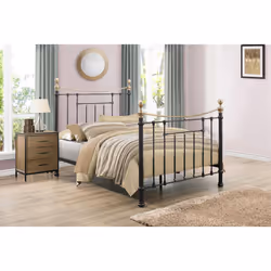 Bronte Metal Bed - Sprung Slatted Base - Steel Frame - Additional view 2
