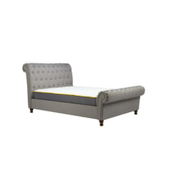 Castello Chesterfield Sleigh Grey Fabric 6FT 180cm Super King Size Bed Frame