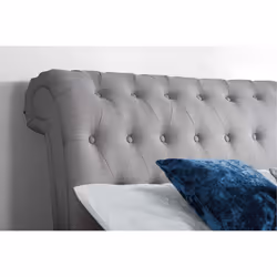 Castello Chesterfield Sleigh Grey Fabric 6FT 180cm Super King Size Bed Frame