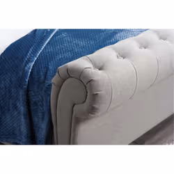 Castello Chesterfield Sleigh Grey Fabric 6FT 180cm Super King Size Bed Frame