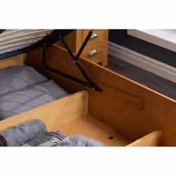 Phoenix Wood Small Double 4FT 120cm Oak Ottoman Storage Bed Frame Solid