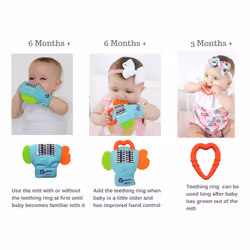 Glove Baby Teething Mitten - Detachable Teething Toy - Baby Teething Glove 6+ Months - Premium Teething Glove - Teething