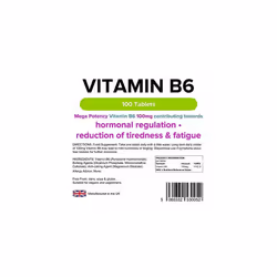 Lindens Vitamin B6 100mg Tablets | 100 Pack | Ultra-Potent 7000% NRV dose contributes to Healthy Metabolism, Reduction of Tiredness, Normal Immune...
