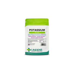 Lindens Potassium 200mg Tablets | 100 Pack | With 50mg Vitamin C per tablet and contributing towards normal blood pressure, muscle function and...