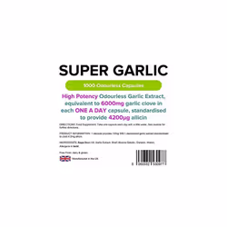 Lindens Super Garlic 6000mg High Strength Capsules | 1000 Pack | High potency odourless Garlic Extract, equivalent to 6000mg garlic clove in each...
