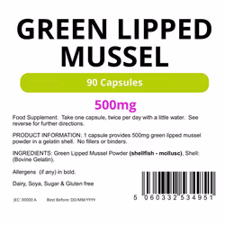 Lindens Green Lipped Mussel 500mg Capsules | 90 Pack | UK Manufacturer