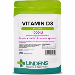 Lindens Vitamin D3 1000iu x 360 Tablets