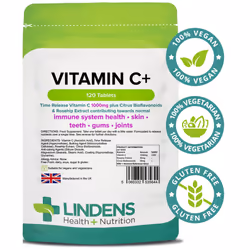 Vitamin C+ 1000mg (Time Release) 120 Tablets Lindens Health + Nutrition (5644)