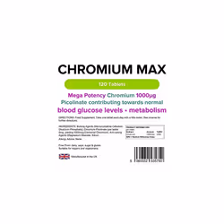 Lindens Chromium Max 1000mcg Picolinate Tablets | 120 Pack | Mega Potency Chromium Picolinate contributing towards normal blood glucose levels and...