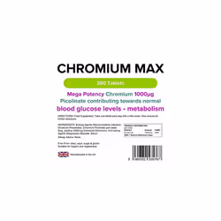 Lindens Chromium Max 1000mcg Picolinate Tablets | 360 Pack | Mega Potency Chromium Picolinate contributing Towards Normal Blood Glucose Levels and...
