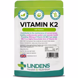 Vitamin K2 100mcg, 120 Tablets, Lindens Health + Nutrition