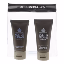 Molton Brown Gift Set: Coco Sandalwood Body Lotion 30ml - White Sandalwood Body Wash 30ml