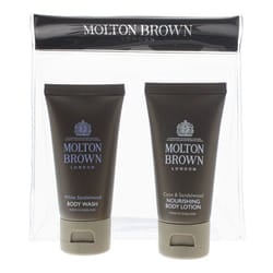 Molton Brown Gift Set: Coco Sandalwood Body Lotion 30ml - White Sandalwood Body Wash 30ml
