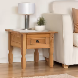 Corona Lamp Table 1 Drawer Coffee End Mexican Solid Pine Furniture